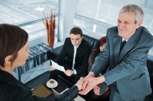 Business woman passes job interview